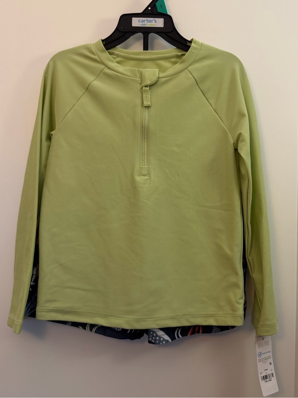 Carter's Light Green UPF50+ Long Sleeve 2 piece Swim suit
